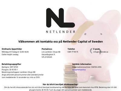 Netlender - korttidslån - telefonlån - http://www.netlender.se