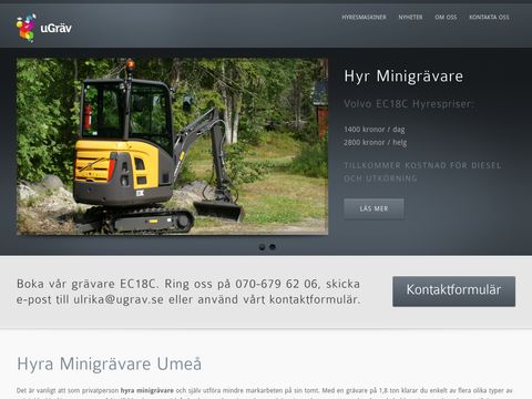 uGräv – Hyra Minigrävare Umeå